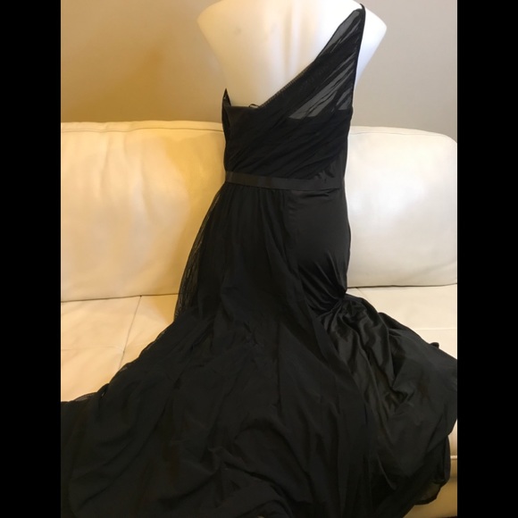 NEW Monique Lhuillier Gorgeous Black Maxi Gown size 14 - Picture 9 of 14